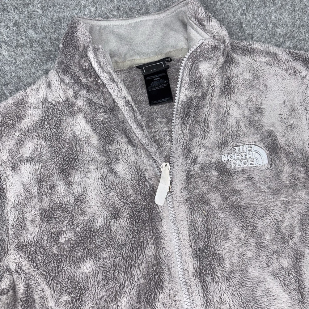 The North Face Fleece Jacket Women's Medium Gray Full Zip High Pile Plush Hiking